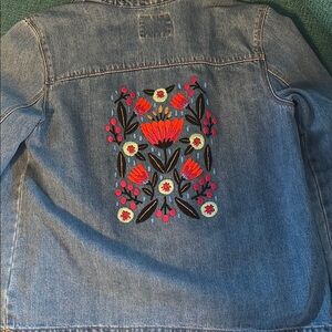 Hand Embroidered Denim Jacket - Blue